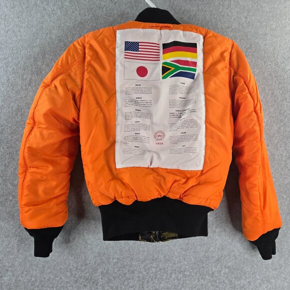 Alpha Industries Bomber Jacket Mens XS Tiger Stripe Camo Reversible Aviator - Picture 3 of 11